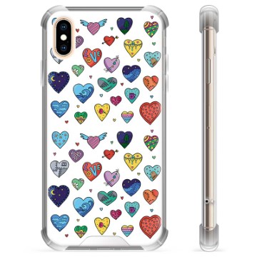 Custodia ibrida per iPhone X / iPhone XS - Cuori