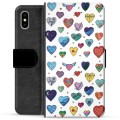 Custodia a Portafoglio Premium per iPhone X / iPhone XS - Cuori