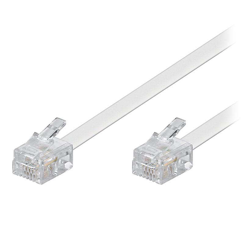 Cavo Telefonico Goobay RJ11 / RJ11 a 4 Pin Bianco Cavo Telefonico Goobay RJ11 / RJ11 a 4 Pin Bianco