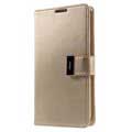 Custodia a Portafoglio Mercury Rich Diary per Samsung Galaxy S7 Edge - Color Oro