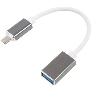 Cavo Adatttore MicroUSB / USB OTG - 16cm - Bianco