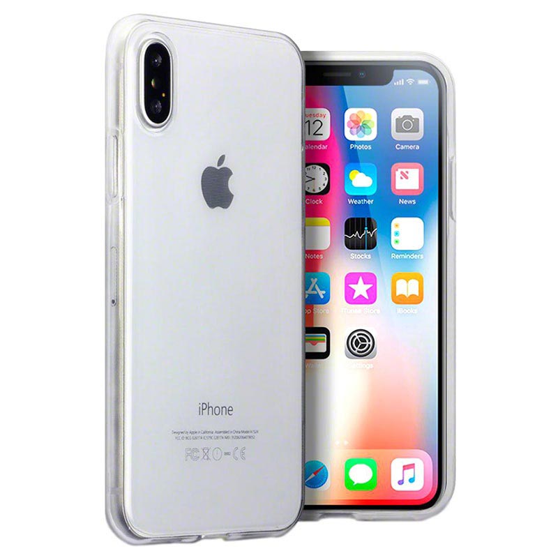 antigraffio completamente morbida in silicone semplice e di lusso Tybiky Custodia per iPhone XS/X con foro fine galvanizzato resistente agli urti ultra sottile 
