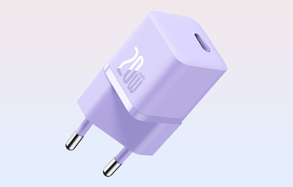Caricabatterie da parete USB-C Baseus Mini GaN5 20W - Viola