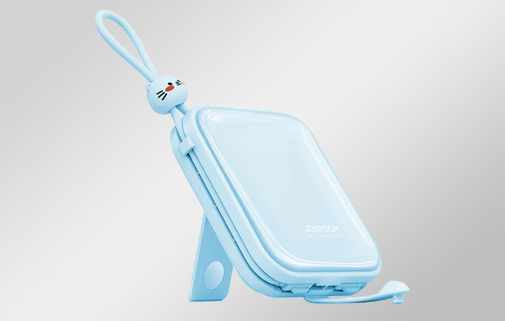 Joyroom JR-L008 Cutie Power Bank 10000mAh con cavi USB-C e Lightning - 22.5W - Blu