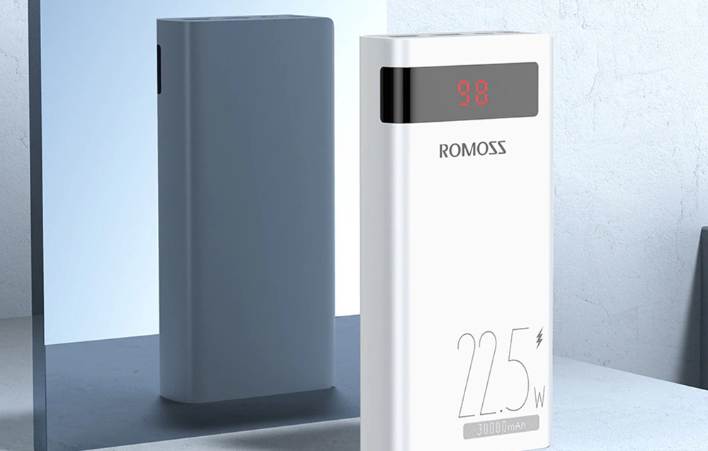 Romoss Sense 8PF Banca di alimentazione 30000mAh - 22.5W, PD, QC, FCP - Bianco