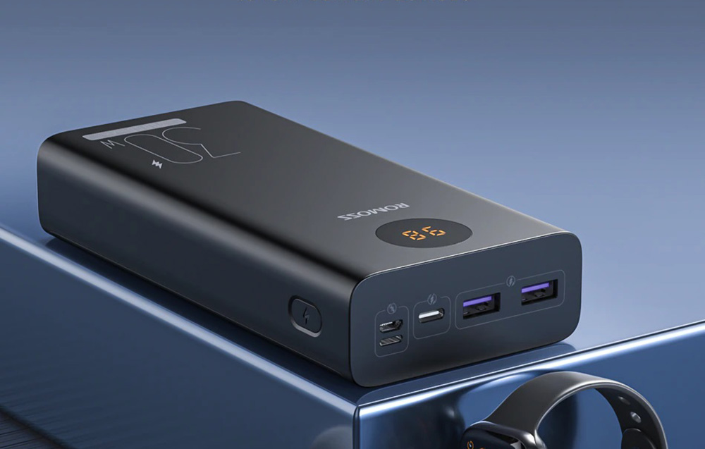 Romoss PEA30 Banca di alimentazione 30000mAh - USB-C, Porte USB - Nero