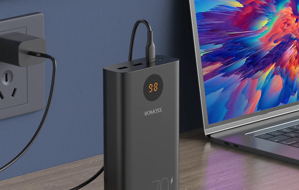 Romoss PEA30 Banca di alimentazione 30000mAh - USB-C, Porte USB - Nero