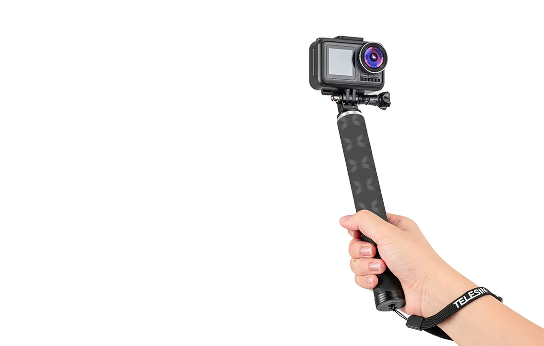 Telesin GP-MNP-90T Bastone selfie per fotocamera sportiva / Treppiede - 0.9m - Nero
