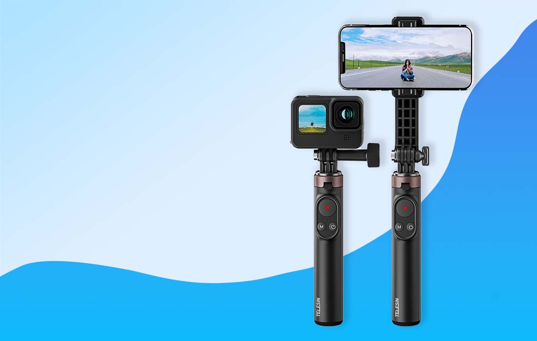 Telesin TE-RCSS-001 Bastone selfie per smartphone e fotocamere sportive con telecomando Bluetooth