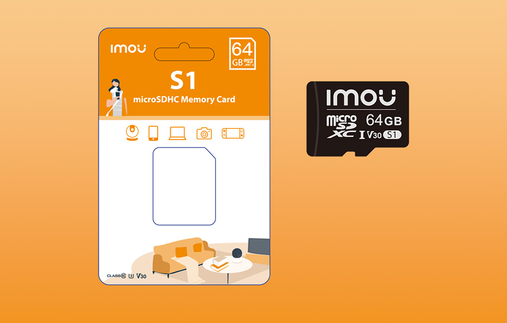 Scheda di memoria microSDXC Imou S1 - UHS-I, 10/U3/V30 - 64GB