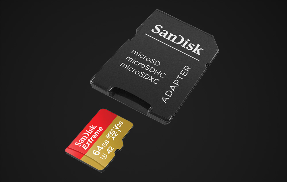 Scheda di memoria SanDisk Extreme microSDXC UHS-I U3 SDSQXAH-064G-GN6AA - 64GB