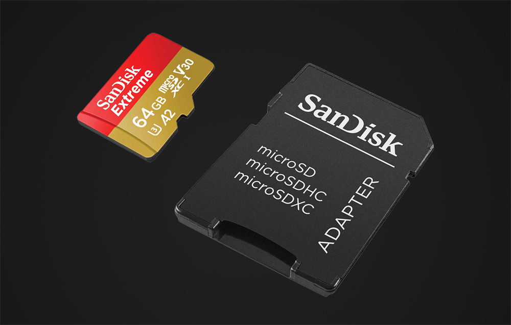 Scheda di memoria SanDisk Extreme microSDXC UHS-I U3 SDSQXAH-064G-GN6AA - 64GB