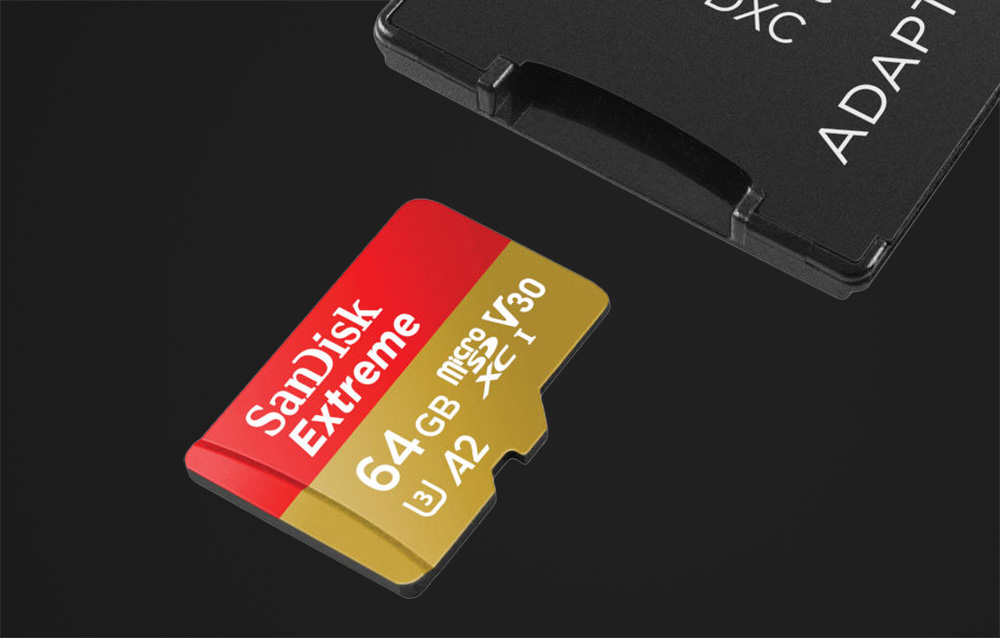 Scheda di memoria SanDisk Extreme microSDXC UHS-I U3 SDSQXAH-064G-GN6AA - 64GB