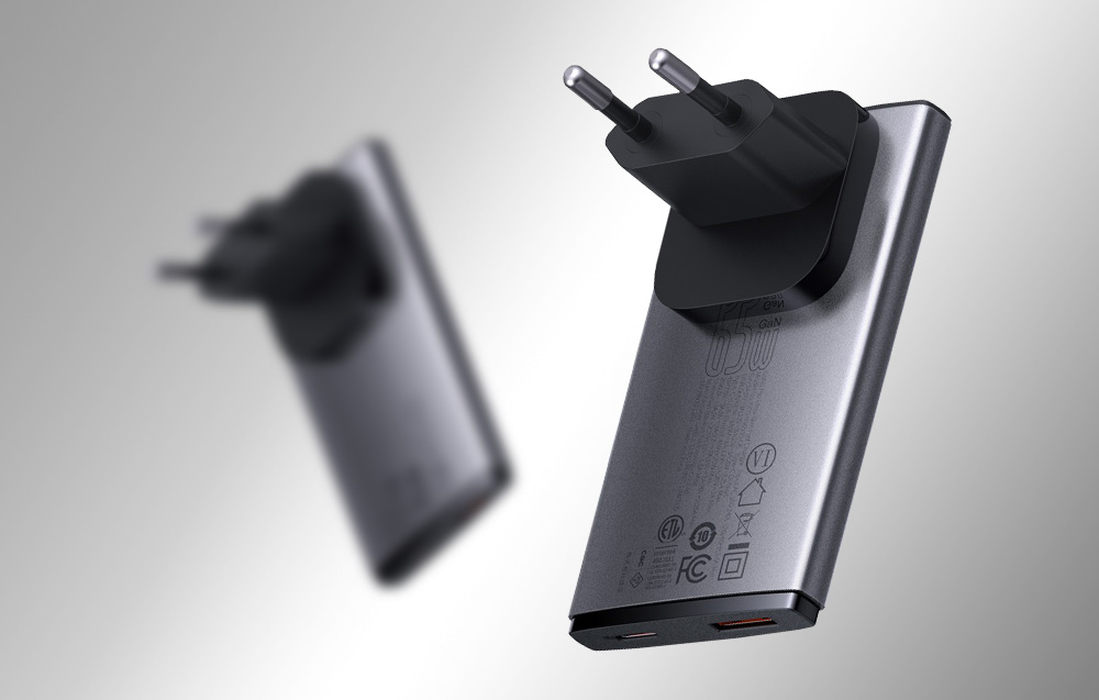 Caricabatterie da parete Baseus GaN5 Pro Ultra-Slim Overseas Edition - USB-C, USB-A - 65W